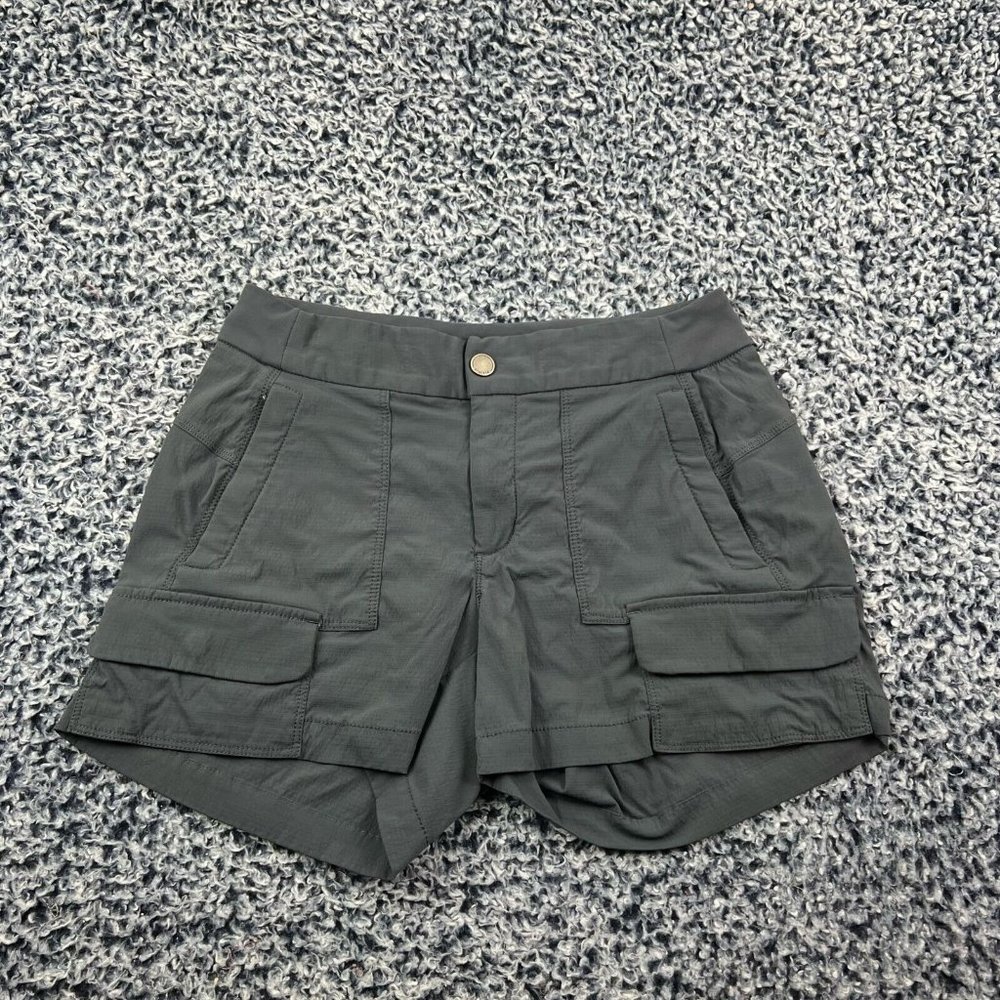 Athleta Trekkie Cargo Shorts Womens 4 Gray Stretch Outdoors Hiking Nylon Casual